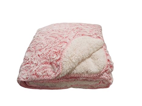 20 Lakes Super Soft Plush Rose Print Sherpa Throw Blanket