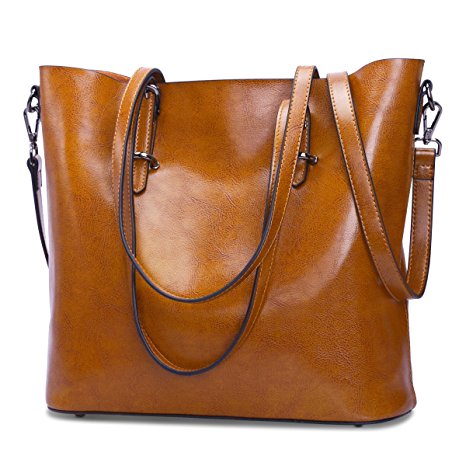 S-ZONE Women Leather Top Handle Handbag Cross Body Shoulder Bag Messenger Tote Bag Purse