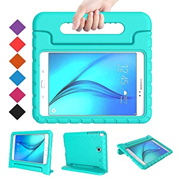 BMOUO Kids Case for Samsung Galaxy Tab A 8.0 (2015) SM-T350 - Shockproof Case Light Weight Kids Case Super Protection Cover Handle Stand Case for Samsung TabA 8-inch Tablet - Turquoise