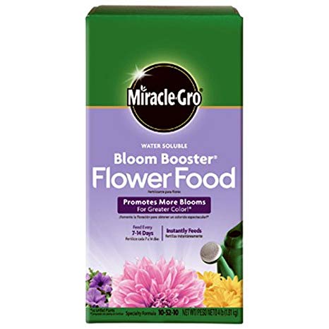 Miracle-Gro 146002 Water Soluble Bloom Booster Flower Food, 10-52-10, 4-Pound