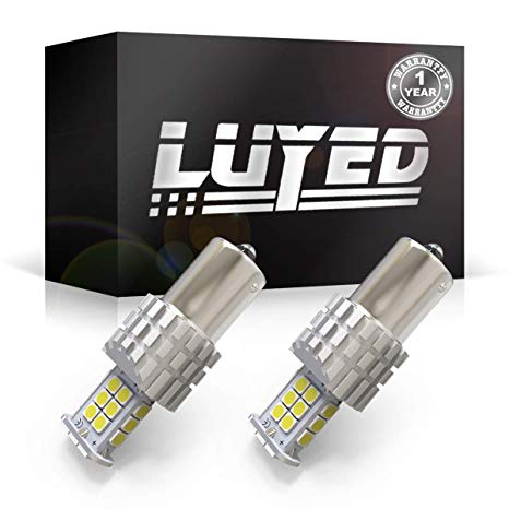 2019 Newest,1156 led reverse lights,LUYED 2 X 1550 Lumens Extremely Bright Error Free 1156 BA15S 1003 1141 7506 3030 24-EX Chipsets LED Bulbs Used For Backup Reverse Lights, Xenon White