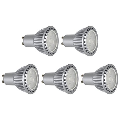 Zhuy (Pack of 5) 6w Gu10 LED Bulbs, Dimmable, Warm White, 50w Equivalent, 420lm, GU10 LED, GU10 LED Bulb