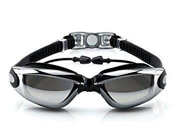 HopeEye Swimming Goggles Swim Goggles with Mirror/Smoke Lens UV Protection Watertight Anti-fog Fit For Unisex Adult Men and Women, Teenagers