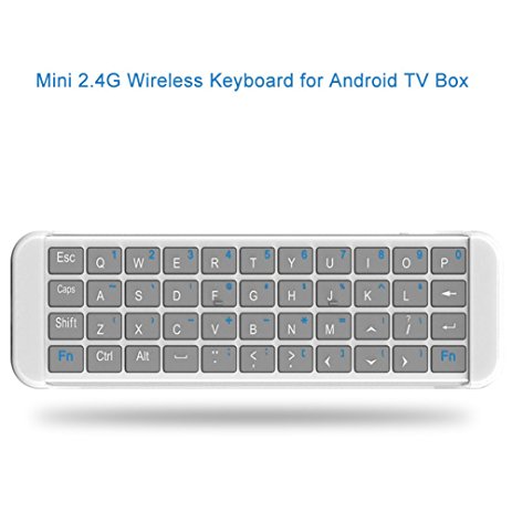 Greatever Portable RF 2.4G Wireless Mini Keyboard QWERTY USB Keyboard for for Google Android TV Box, IPTV, HTPC, Windows, MAC OS, PS3