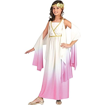 Fun World Kids Pink Greek Goddess Dress Girls Halloween Costume L