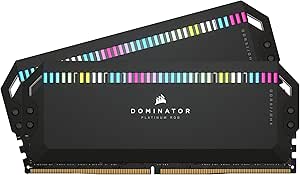 CORSAIR DOMINATOR PLATINUM RGB DDR5 RAM 32GB (2x16GB) 6200MHz CL36 Intel XMP iCUE Compatible Computer Memory - Black (CMT32GX5M2E6200C36)