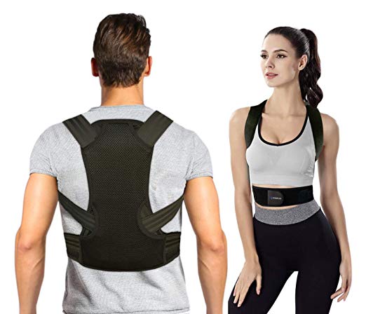 Posture Corrector for Women and Men,Exemplife Adjustable Back Brace Provides Lumbar Support,Prevent Slouching and Provide Back Pain