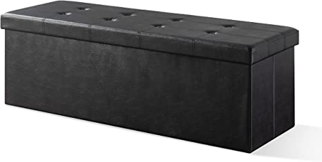 Otto & Ben 45" Storage Ottoman with Memory Foam Seat, Folding Large Foot Rest