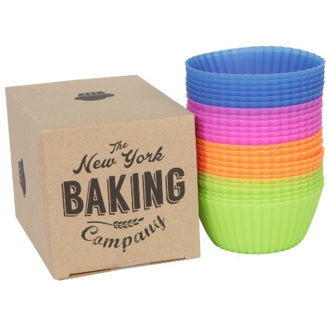 The New York Baking Company  24-pack Reusable Silicone Baking Cups  Cupcake Liners