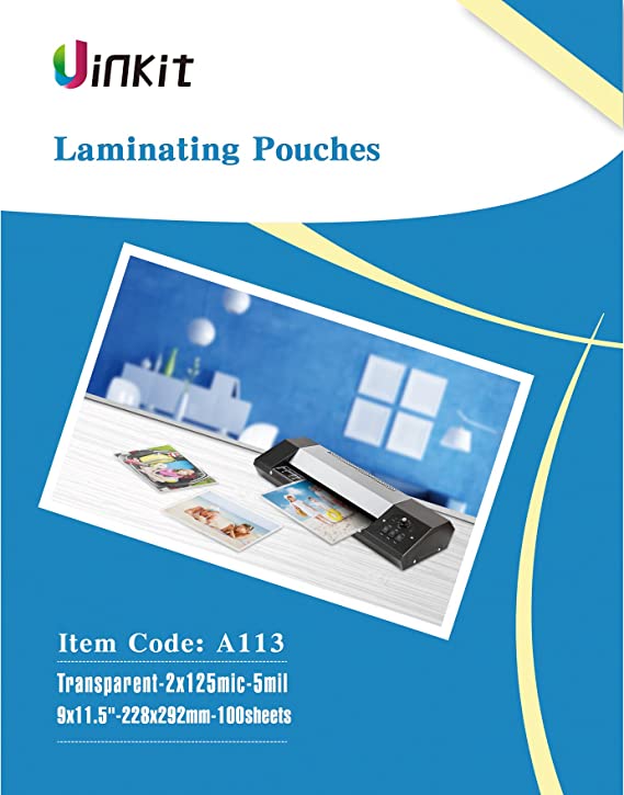 Hot Thermal Laminating Pouches 5Mil - 9x12 Inches for Sealed 8.5x11" Photo - 100 Sheets 9x11.5 inches Pack, Uinkit 24 Hours Service, 3 Years Warranty