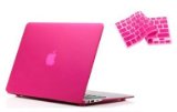 RUBANamp8482 2 in 1 Hard Case Cover and Keyboard Cover for Macbook Air 11-inch 116 A1370 A1465 MATTE HOT PINK