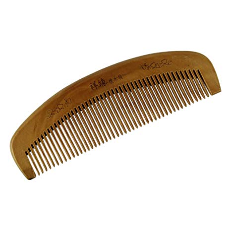 Voberry Handmade Retro Sandalwood Wooden Wide Tooth Comb Antistatic Hair Brush (1)