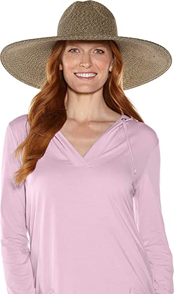 Coolibar UPF 50  Women's Lauren Wide Brim Fedora - Sun Protective