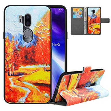 LFDZ Compatible with LG G7 ThinQ Case,PU Leather LG G7 ThinQ Wallet Case with [RFID Blocking],2 in 1 Magnetic Detachable Flip Slim Cover Case for LG G7 ThinQ/LG G7 Fit/LG G7 ONE/G7  ThinQ,Autumn