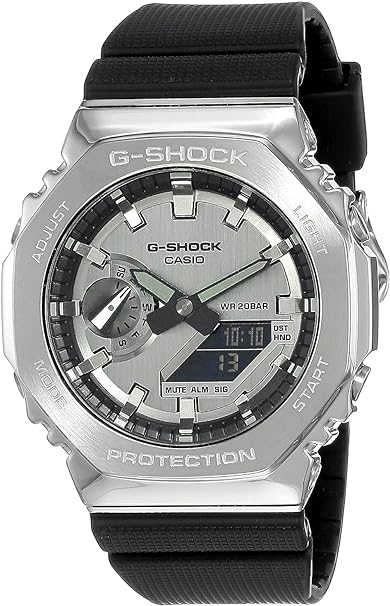 Casio Men's G-Shock GM2100-1A Men's Silver Analog/Digital Watch with Black Band
