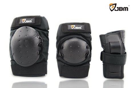 JBM Adult / Child Knee Pads Elbow Pads Wrist Guards 3 In 1 Protective Gear Set For Multi Sports Skateboarding Inline Roller Skating Cycling Biking BMX Bicycle Scooter