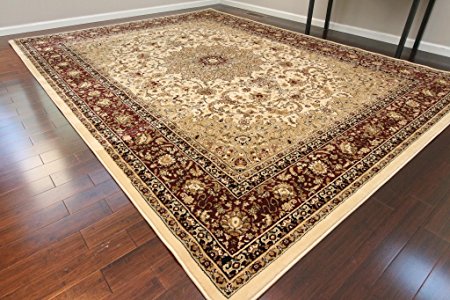 Cream Traditional Isfahan Dunes High Density 1 Inch Thick Wool 1.5 Million  Point Persian Area Rugs 5'2 x 7'3