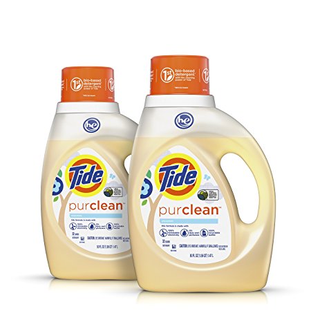 Tide Purclean Liquid Laundry Detergent, Unscented, 100 Fl Oz (64 Loads)