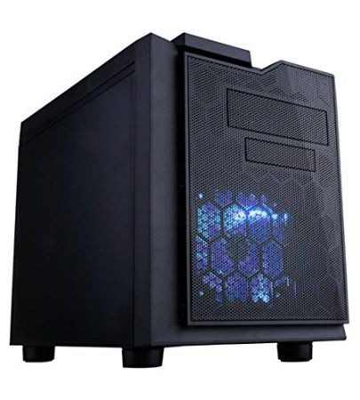Apevia X-QPACK3-NW-BK Micro ATX Cube PC Gaming/HTPC Case with Solid Side Panels, Black
