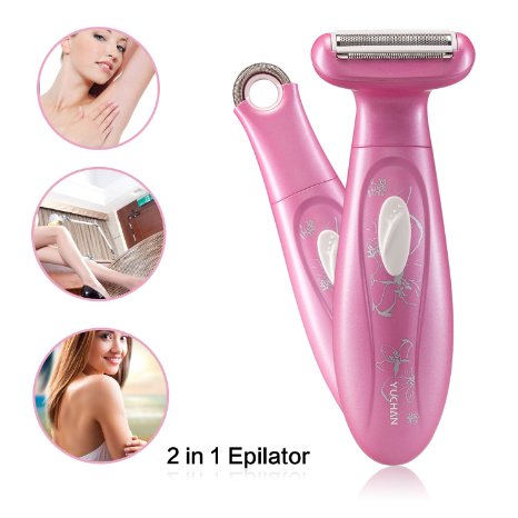 Epilator, [New Version] 2 in 1 Electric Hair Removal Epilator/Electric Shaver Trimmer and Razor/Hair Remover for Women Using Pruning Technology Deep Clean Gentle to All Kinds of Skin