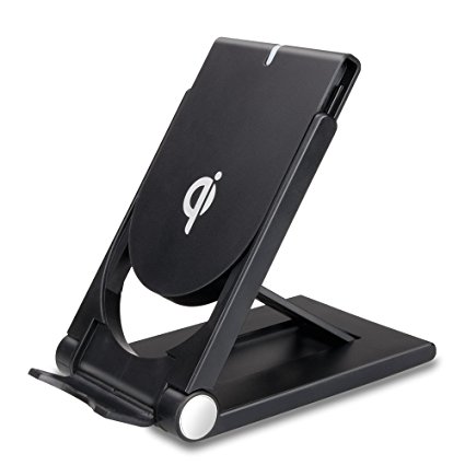 Transy Wireless Charger, QI Fast Wireless Charging Pad Stand Folding Bracket for Samsung Note 8/ Galaxy S9/Galaxy S9Puls/Galaxy S8/ Galaxy S8Plus /Apple iPhone X/ and More Qi Enabled Device