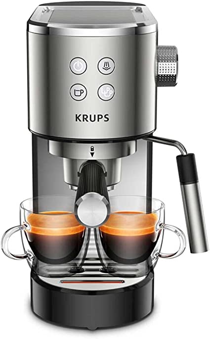 Krups Virtuoso XP442C40 Pump Espresso Coffee Machine, Stainless Steel