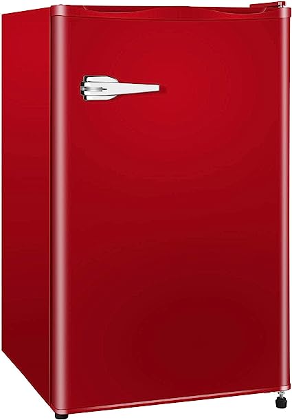 R.W.FLAME Mini Freezer Upright Freezer - 2.3 Cu.ft Small stand up Freezer, Free Standing Small Freezer with Adjustable Thermostat for Home Office, Red