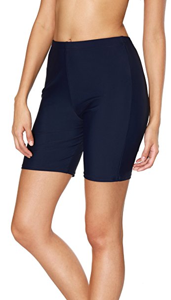 ATTRACO Women's Long Board Shorts High Waist Swim Bottom Solid Jammer