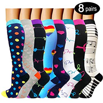 ACTINPUT Compression Socks Women & Men 15-20mmHg - Best Medical,Nursing,Hiking,Travel & Flight Socks-Running & Fitness