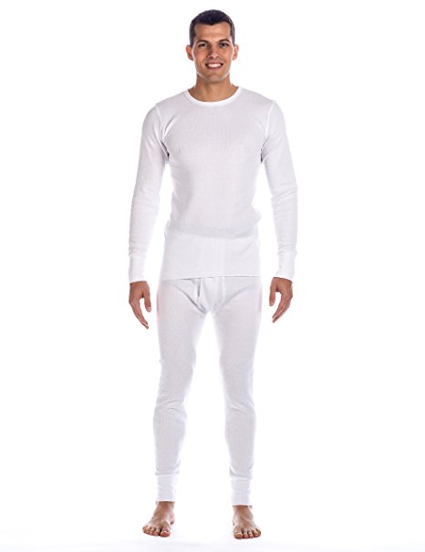 Noble Mount Men's Extreme Cold Waffle Knit Thermal Top and Bottom Set