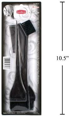 Bodico 3-pc Hair Coloring Brushes, Black