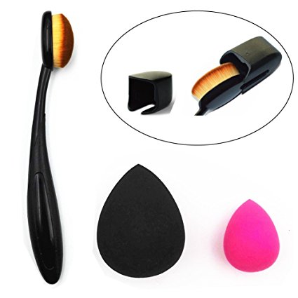 Style master Makeup Brush Set Oval Brush With Black Raindrop Latex Free and Mini Sponge For Your Flawless Makeup Beauty