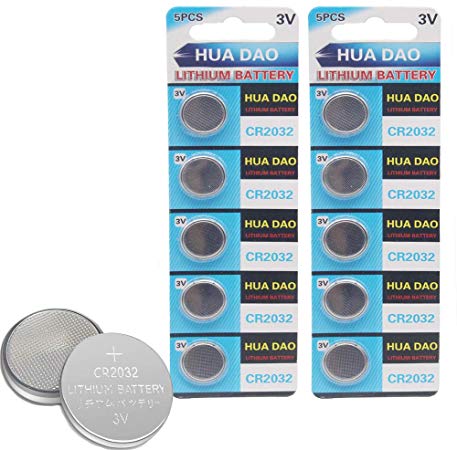 CR2032 Lithium Battery 3 Volt Coin Button Cell 10 Pack