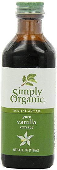 Simply Organic Pure Vanilla Extract, Certified Organic, 4-Ounce Glass Bottle