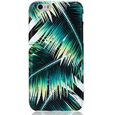 iPhone 6 Case Green Leaves,Palm Tree Design,VIVIBIN Anti-Scratch&Fingerprint,Shock Proof Soft Case,IMD Full Cover TPU Case for iPhone 6/6s 4.7",014-Palm