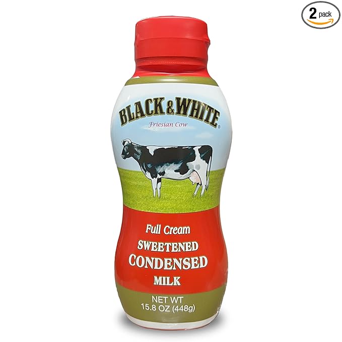 Black & White Brand Full Cream Sweetened Condensed Milk Squeeze Bottle 15.8oz（Pack of 2）