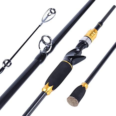 Sougayilang Fishing Rod, Carbon Fiber Telescopic Fishing Pole, Spinning & Casting Rod Designed for Bass, for Fresh & Saltwater
