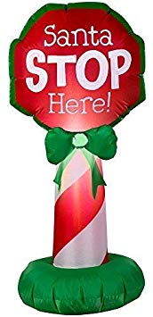 Gemmy 15291 Santa Stop Here Sign Christmas Inflatable 3.5 FT TALL
