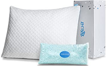 Lifewit Shredded Memory Foam Pillows, Adjustable Bed Pillows for Sleeping, Hypoallergenic Cooling Pillow for Side, Back, Stomach Sleepers, Washable Pillows Cover - CertiPUR-US Certified - Queen