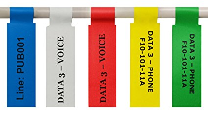 Mr-Label® US letter Sheet Self-adhesive Cable Label - Waterproof | Tear Resistant - with Free Print Tool - for Laser Printer (20 Sheets (600 Labels), 5 assorted colors)