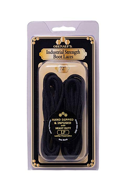 Obenauf's Boot Laces Industrial Strength Black Waxed Round 1 Pair