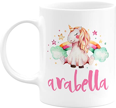 Unicorn PRIDE Personalized Coffee Mugs with Name - 11oz & 15oz Large Cup with Matching Coaster - Birthday Gifts, Mothers Day Gifts, Christmas Gifts, Gift for Granddaughter Daughter