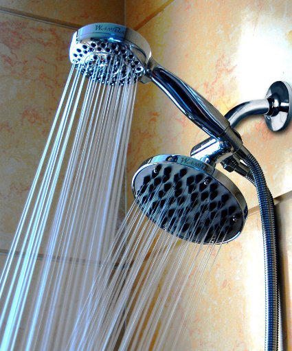WantBa Ultra-luxury 3-way Rainfallhandheld Spashower Combo  High Pressure Hotel Shower Head Plus 5 Setting Hand Shower - 25 GPM Water Saving Home Spa Experience