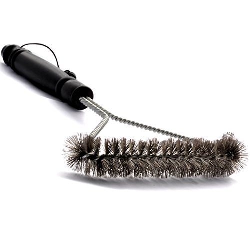 12 Inch 3-Sided BBQ Grill Brush-Heavy Duty 12" Stainless Steel Barbecue Brush-The Ideal Accessory for Cleaning Charcoal, Gas, Electric and Infrared Outdoor BBQ Grills