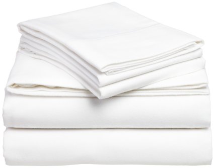 Pinzon Heavyweight Cotton Flannel Sheet Set - King White