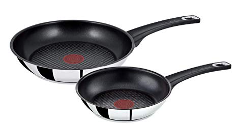 Tefal B125S244 Two Piece Set, Stainless Steel, Black