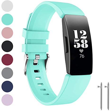 Watbro Bands Compatible with Fitbit Inspire HR/Fitbit Inspire/Fitbit Ace 2, Soft Silicone Sports Replacement Wristband, Water Resistant Fitness Straps Multi Color for Women Men Large Small