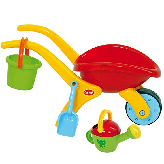 Gowi Toys Design Wheelbarrow Set with Bucket, Spade and Watering Can