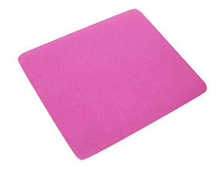 rhinocables Fabric Mouse Mat Pad High Quality 5mm Thick Non Slip Foam 25cm x 22cm Available in 8 colours Red Green Yellow Black Blue Light Blue Pink Grey (Pink)