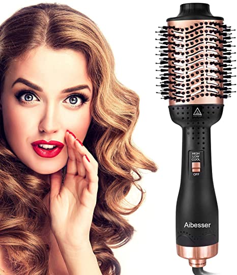 Aibesser Hair Dryer Brush, Hot Air Brush & Volumizer, Professional Hot Air Styler with Smooth Frizz and Negative Ionic Technology
